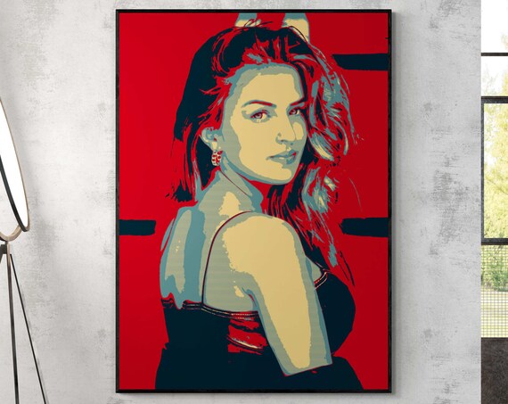 Stylish Woman on a Scarlet Red Pop Art Style Portrait Art Print