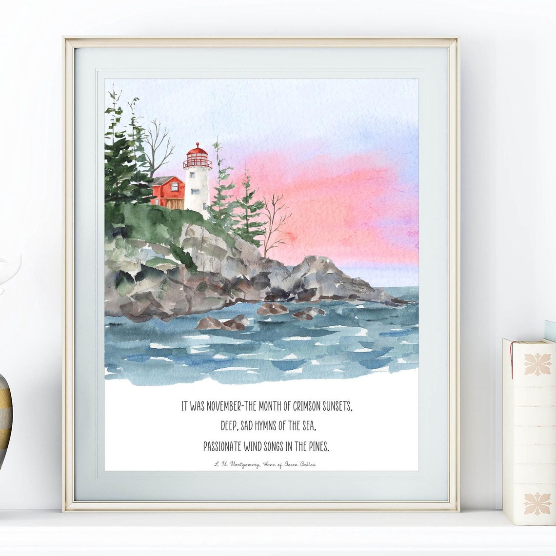 Lighthouse Sunset L.M. Montgomery Anne of Green Gables Quote Print - Image 3