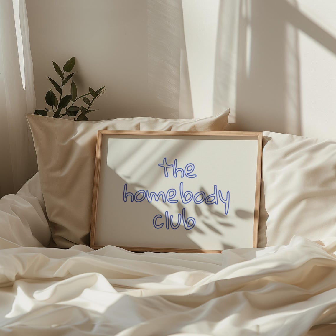 The Homebody Club Funny Minimalist Blue Doodle Typography Wall Poster - Image 2