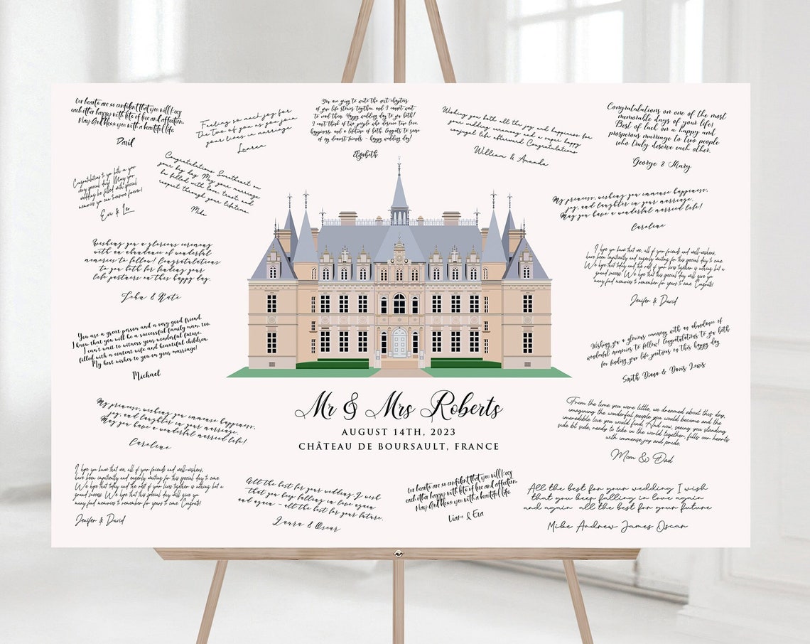Church Wedding Venue Guest Book Alternative Portrait Art Poster - Image 5