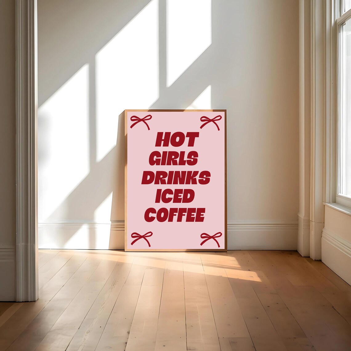 Hot Girls Drink Iced Coffee, Coquette Kitchen Decor - Image 4