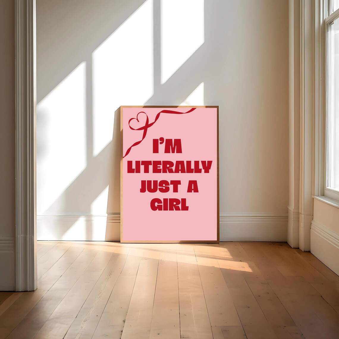 Im Literally Just A Girl, Preppy Bedroom Quote - Image 4
