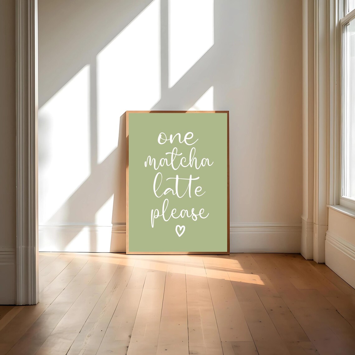 One Matcha Latte Please, Retro Sage Green Tea - Image 4