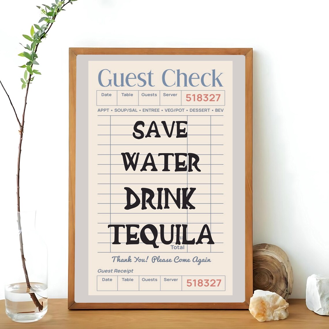 Save Water Drink Tequila, Funny Bar Decor Poster - Image 3