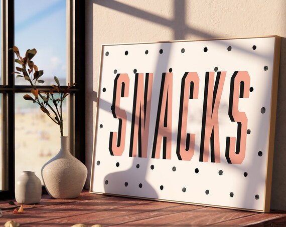 Snacks Wall Art Aesthetic Kitchen Print Minimalist Food Print Asian Food Cute Kitchen Wall Art