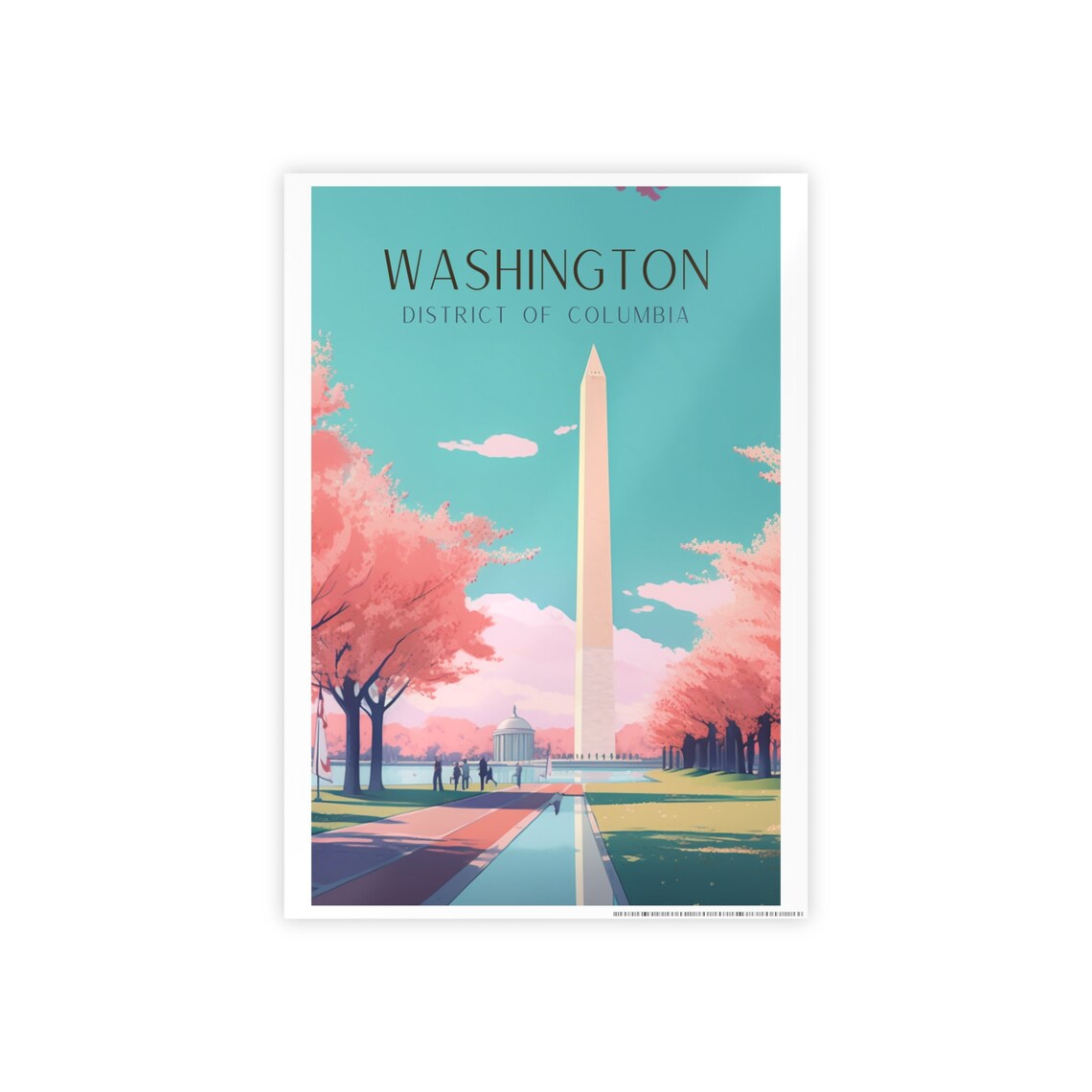 Washington Art Deco Travel Poster, Washington Monument - Image 6