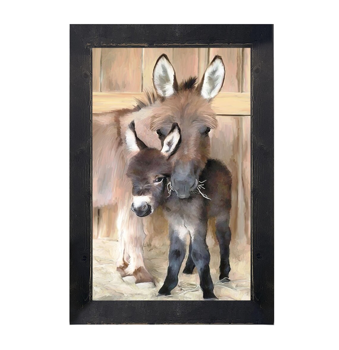 Charming Donkey and Baby Farmhouse Art Print - Image 4