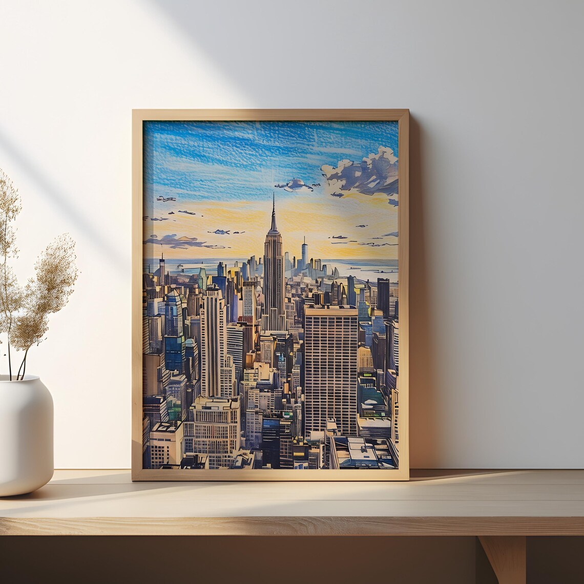 New York Artistic Realism Skyline Sunset View - Image 3