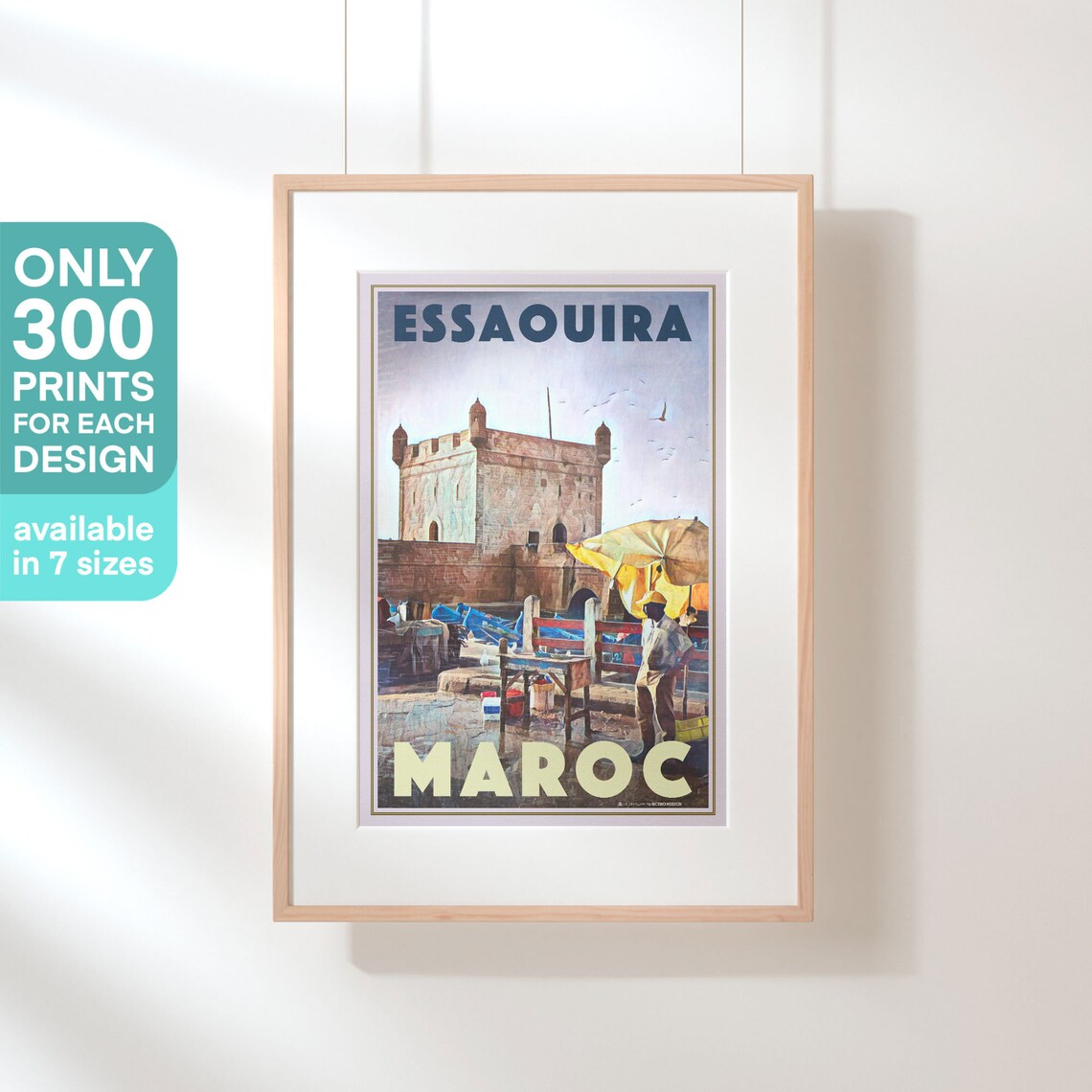 Essaouira Poster Fisherman By Alecse Limited Edition Morocco Gallery Wall Print Of Essaouira Morocco Decoration Essaouira Print Gift - Image 3