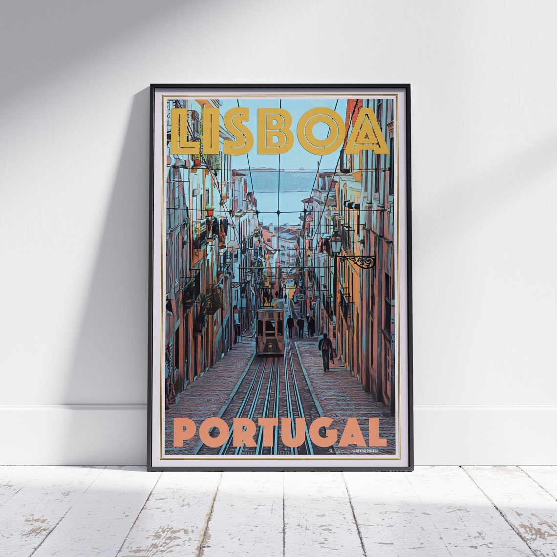 Lisbon Poster Lisboa Tram Down By Alecse Limited Edition Portugal Travel Poster Portugal Gallery Wall Print Of Lisbon