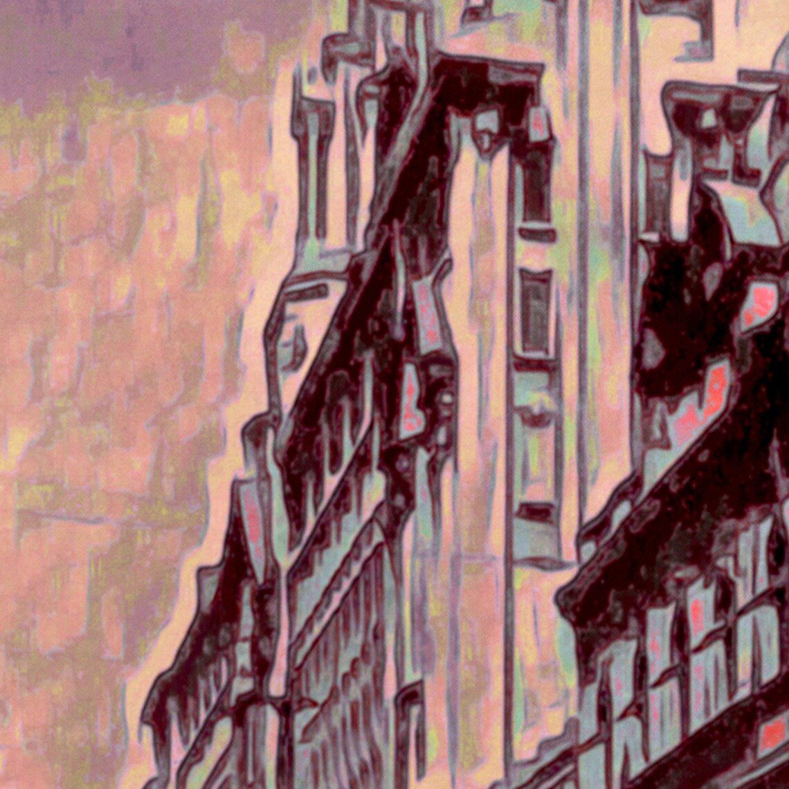 Manchester Cottonopolis Historic Victorian Street Scene Travel Poster - Image 4