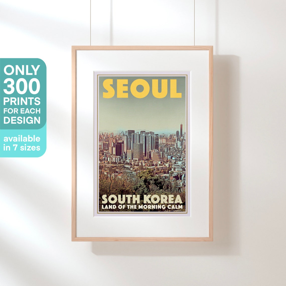 Seoul Poster Land Of Morning Calm By Alecse Limited Edition South Korea Travel Poster Seoul Print South Korea Seoul Gallery Wall Print - Image 3