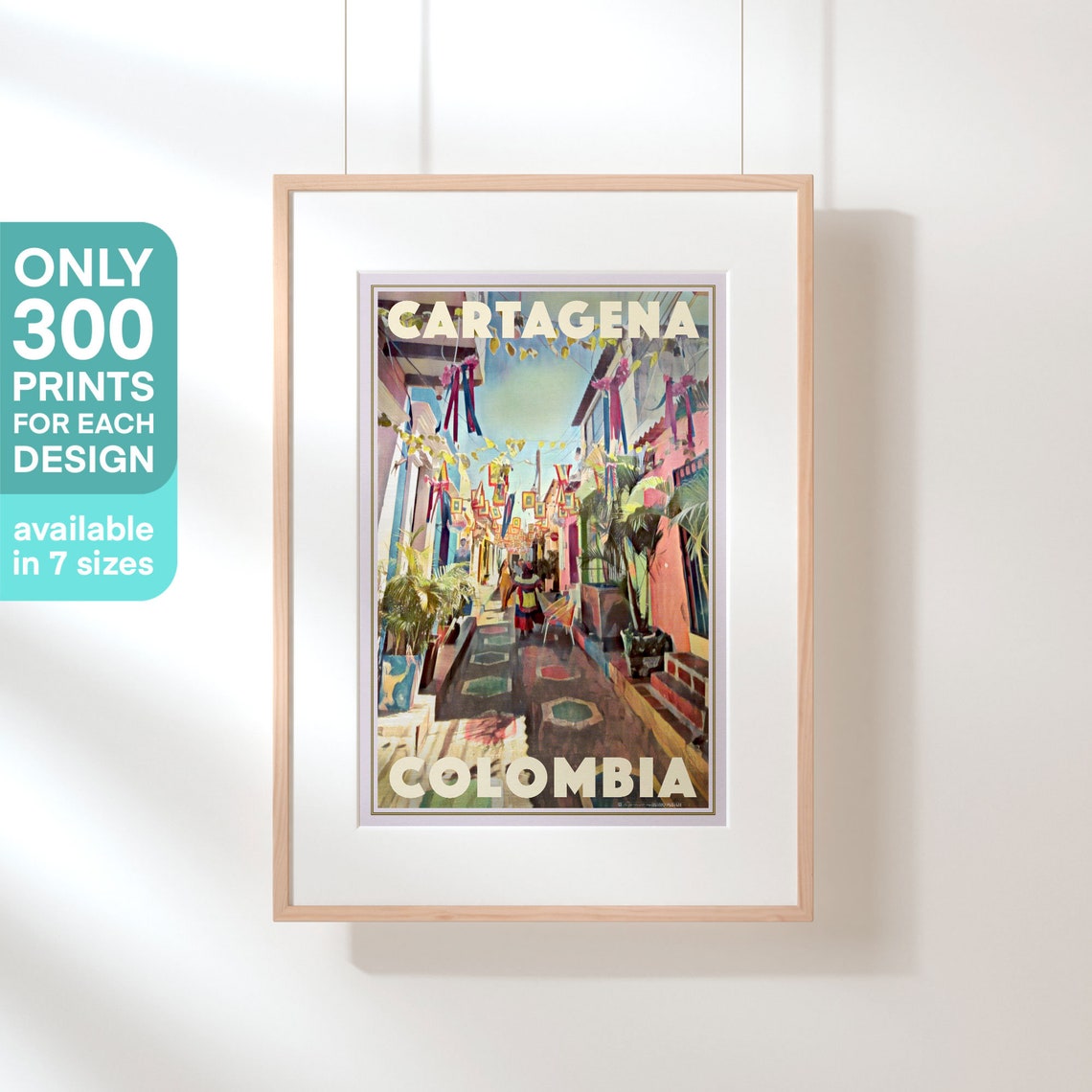 Cartagena Poster Happy By Alecse Limited Edition Colombia Travel Poster Gallery Wall Print Of Cartagena Colombia Decorative Gift - Image 3