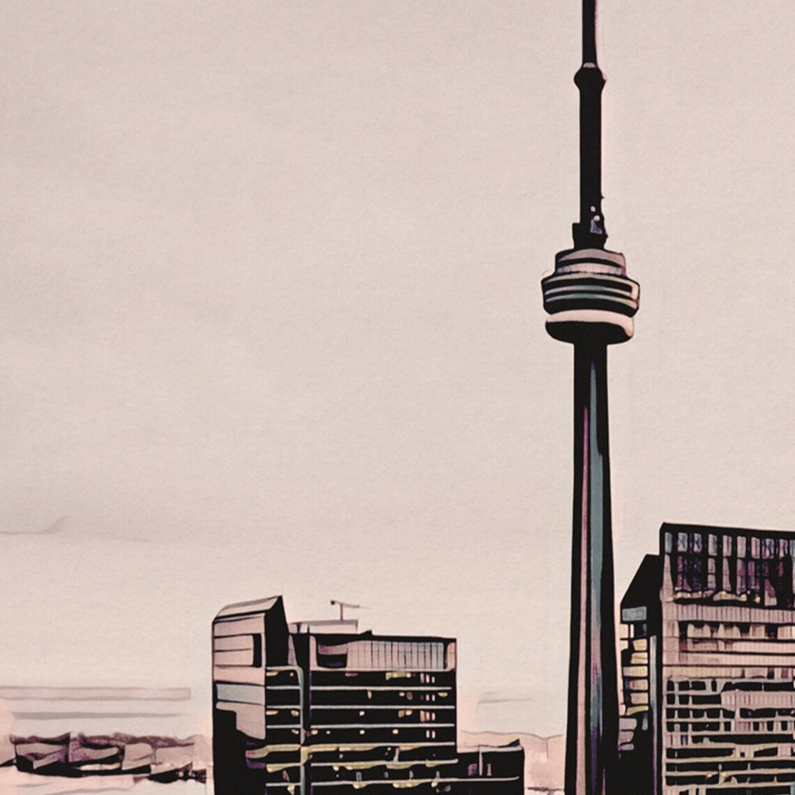 Toronto CN Tower Downtown Skyline Landmark Vintage Travel Poster - Image 4