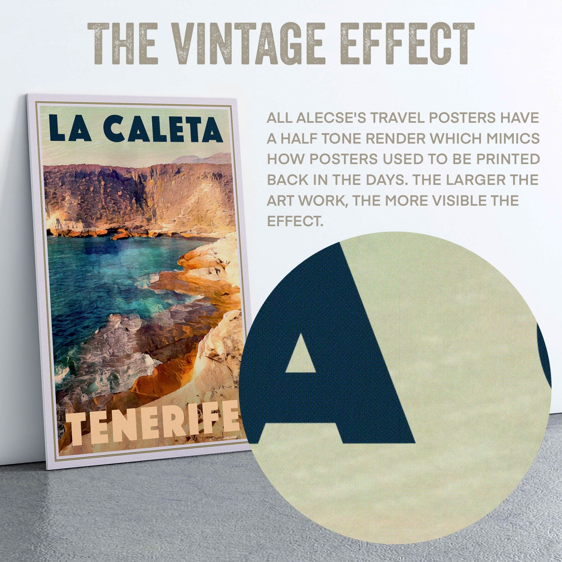 Tenerife Poster La Caleta By Alecse Limited Edition Canary Islands Gallery Wall Print Of Tenerife La Caleta Print Tenerife Gift - Image 2