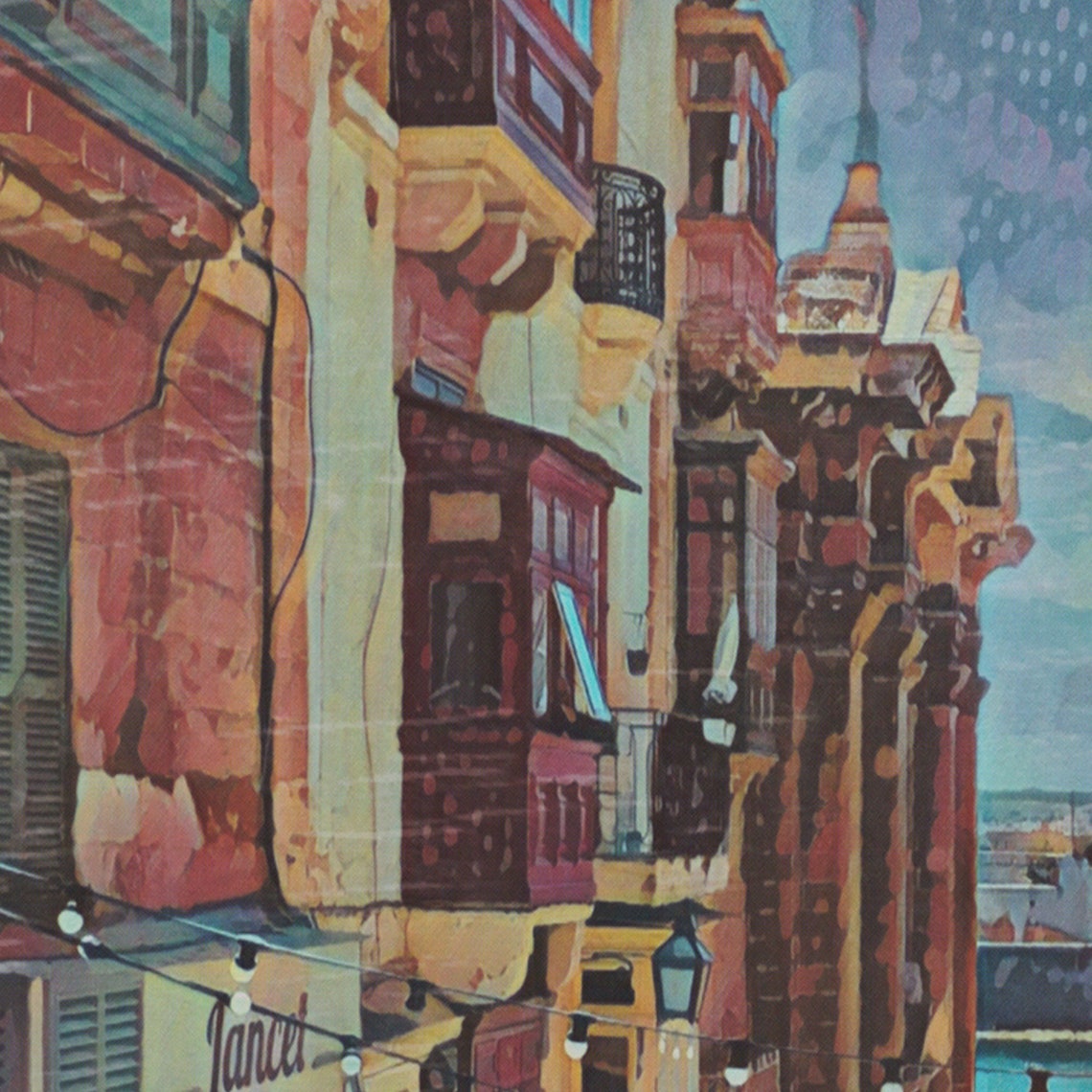 Valletta Old Baroque Street Harbor View Malta Vintage Travel Poster - Image 4