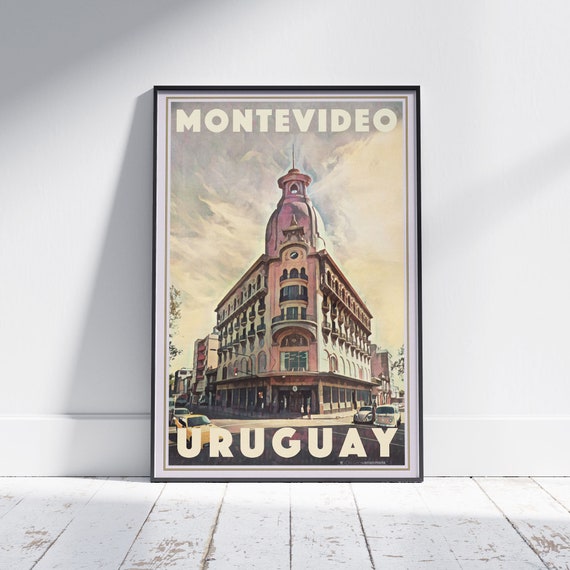 Montevideo Poster Perspective By Alecse Limited Edition Uruguay Travel Poster Montevideo Gallery Wall Print Of Uruguay Montevideo Gift