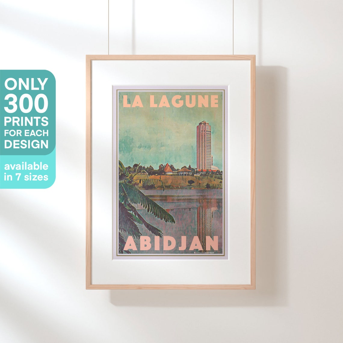 Abidjan Ivory Coast Vintage Travel Poster With Lagoon City Skyline - Image 3
