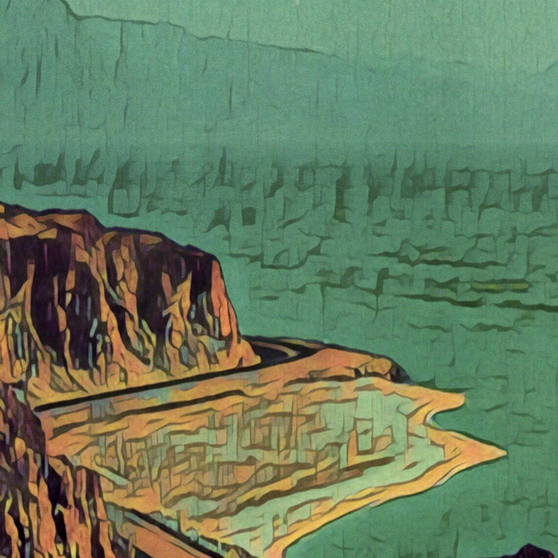 Israel Drive to Eilat Winding Coastal Road Vintage Travel Poster - Image 4