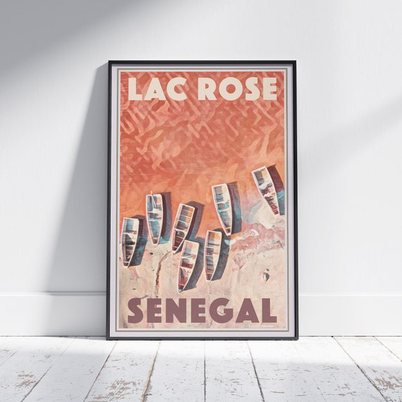 Pink Lake Poster By Alecse Exclusive Limited Edition Lac Rose Senegal Artwork Unique Travel Decor Collectors Item