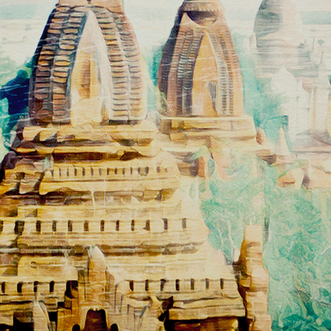 Bagan Mandalay Myanmar Retro Travel Poster Ancient Temple Artwork - Image 4