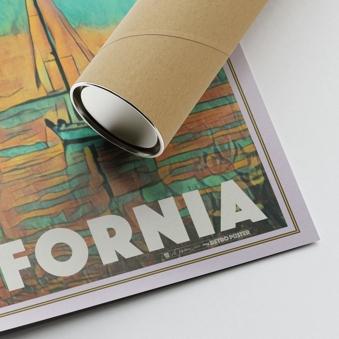San Diego Sailboats Sunset Bay California Golden Hour Travel Poster - Image 2