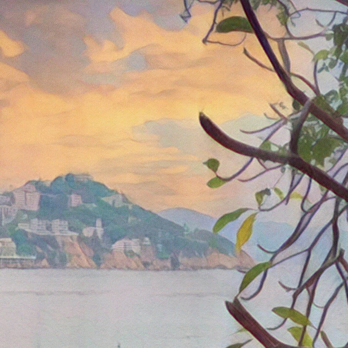 Acapulco Mexico Sunset Bay Golden Coastline Retro Travel Poster - Image 4