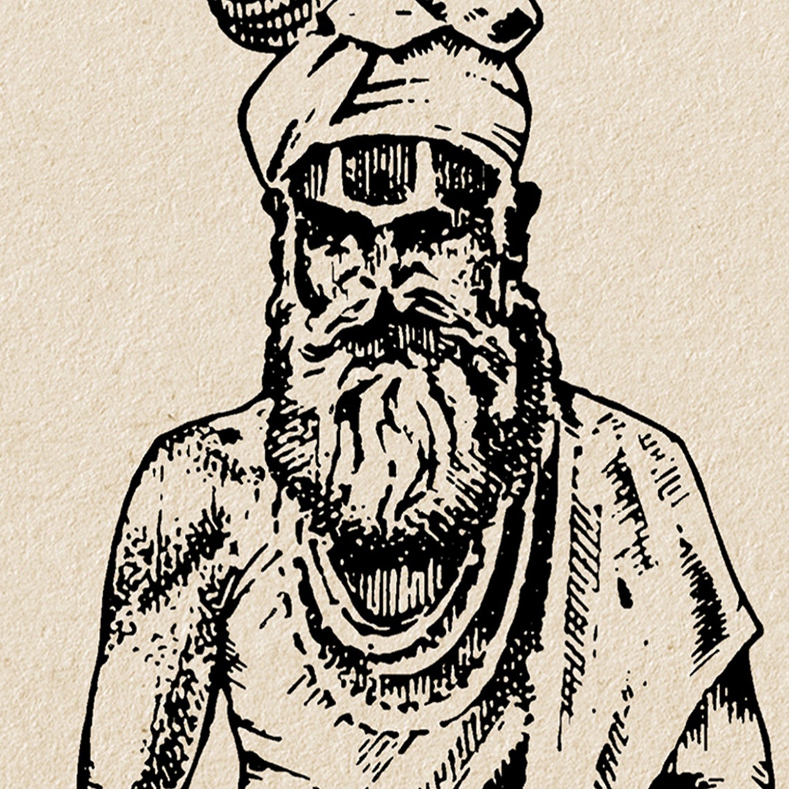 Varanasi Sadhu Meditating Ascetic Vintage India Matchbox Art Poster - Image 4