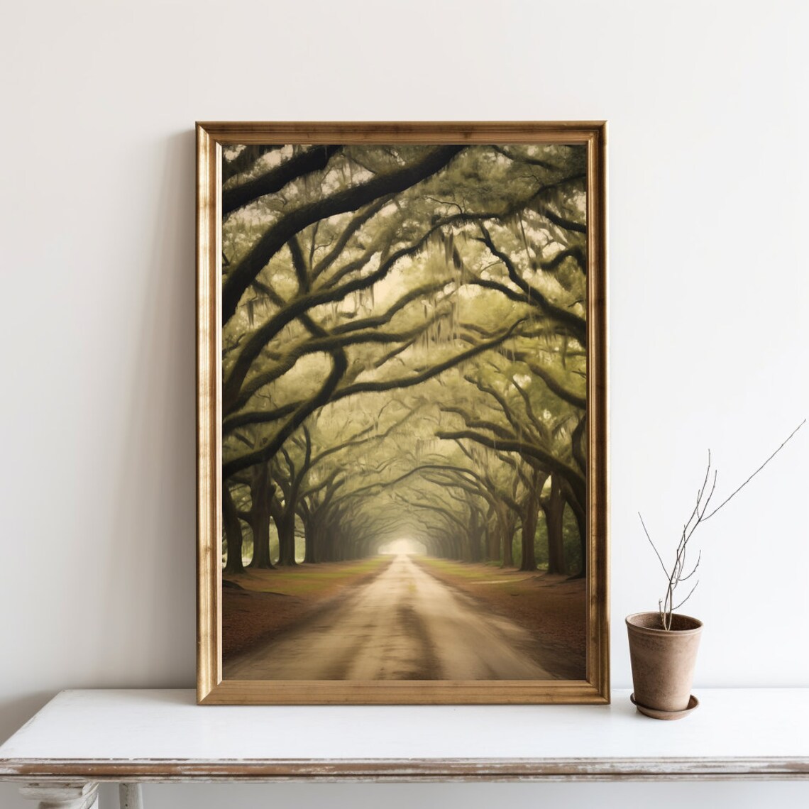 Rustic Tree Landscape Art Print, Fall Nature