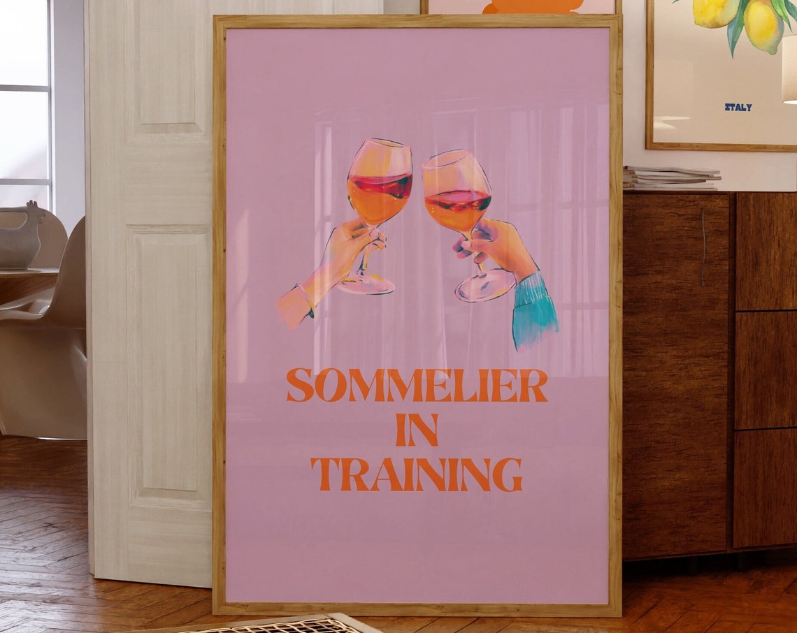 Vintage Cheers Posterbar Art Printtrendy Artaesthetic Sommelier Girly Wine Artcocktail Artpreppy Bar Cart Artretro Bar Art