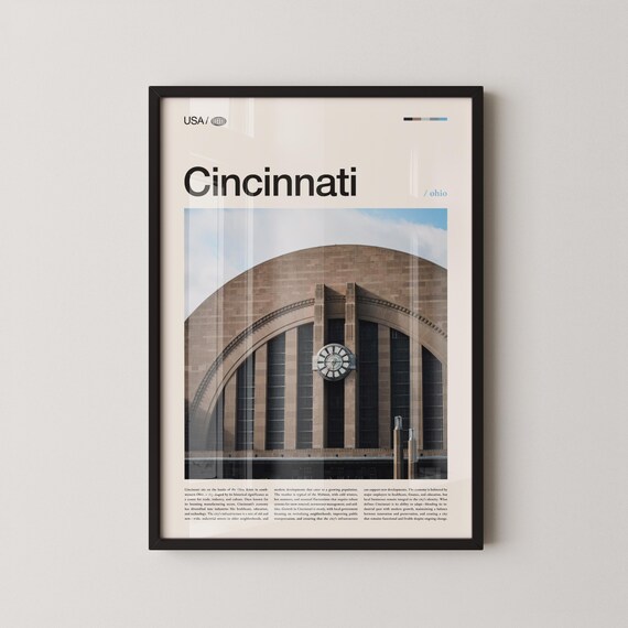 Cincinnati Union Terminal Art Deco Dome And Clock Photo Poster