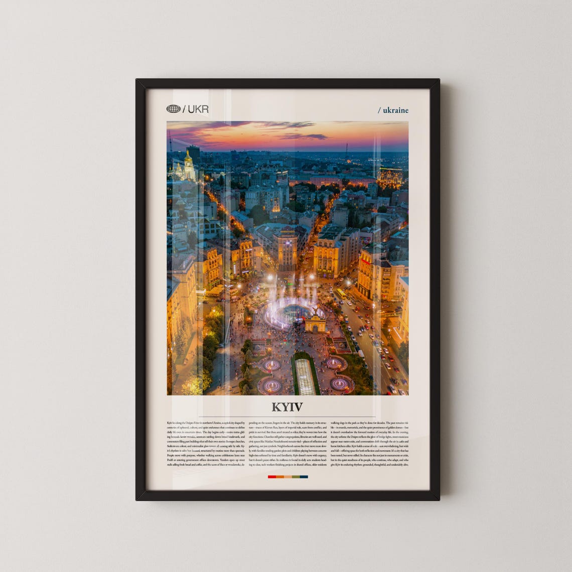Kyiv Ukraine Sunset Aerial Maidan Independence Square Evening Poster