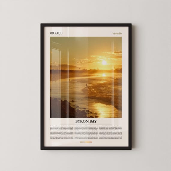 Byron Bay Print Wall Art Poster Photography Australian Coastal Town Surf Beach Decor