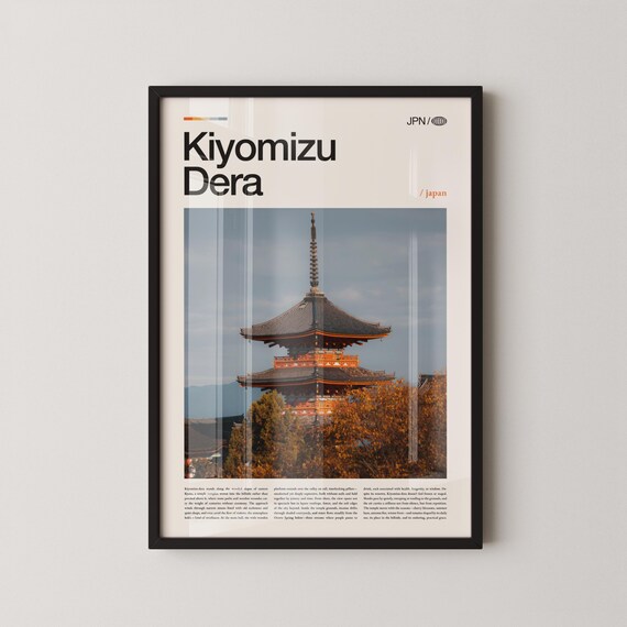 Kiyomizu-Dera Kyoto Autumn Pagoda Photo Travel Poster Japan Style