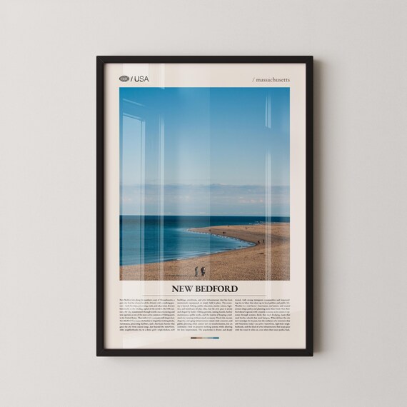 New Bedford Massachusetts Scenic Coastal Harbor City Travel Poster