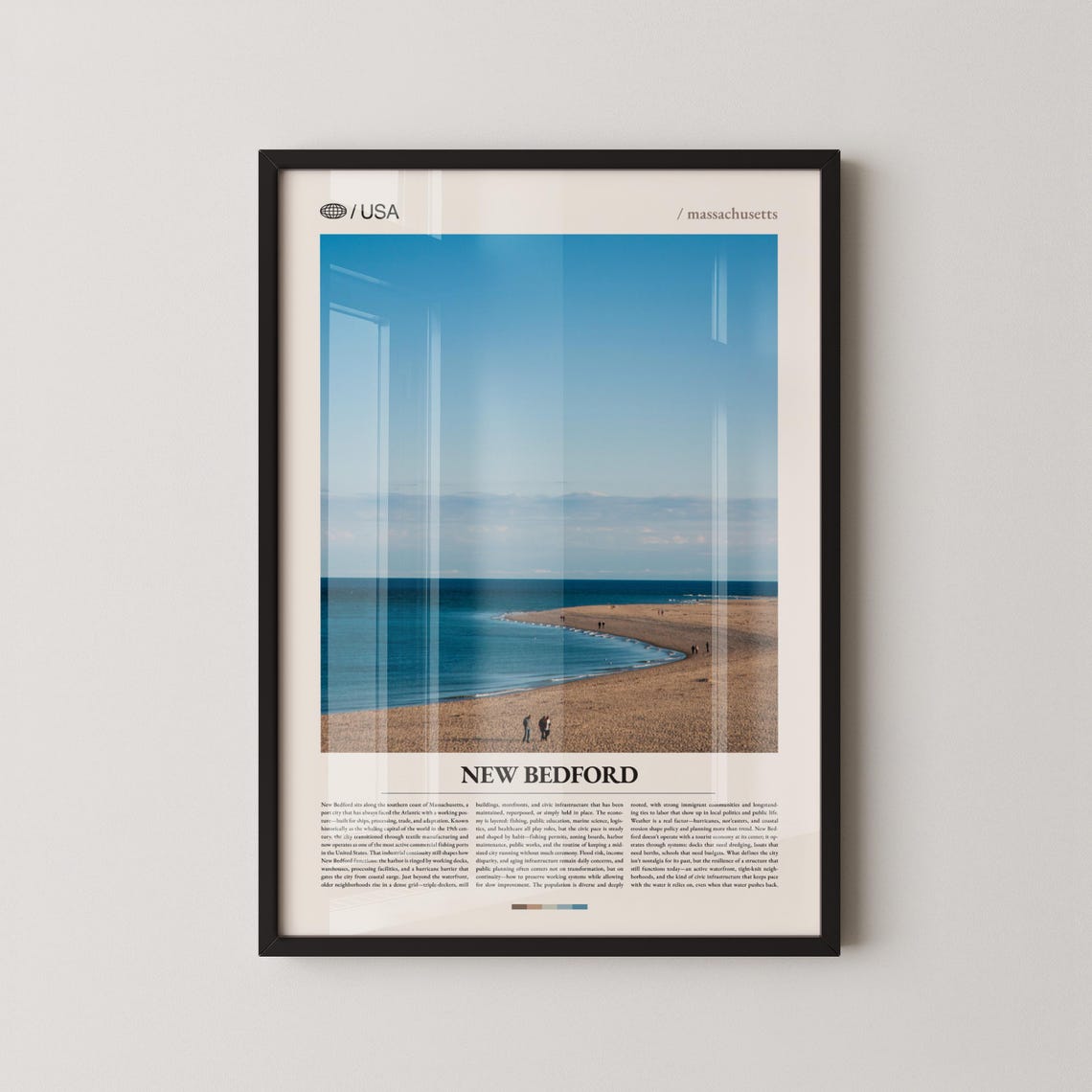New Bedford Massachusetts Scenic Coastal Harbor City Travel Poster
