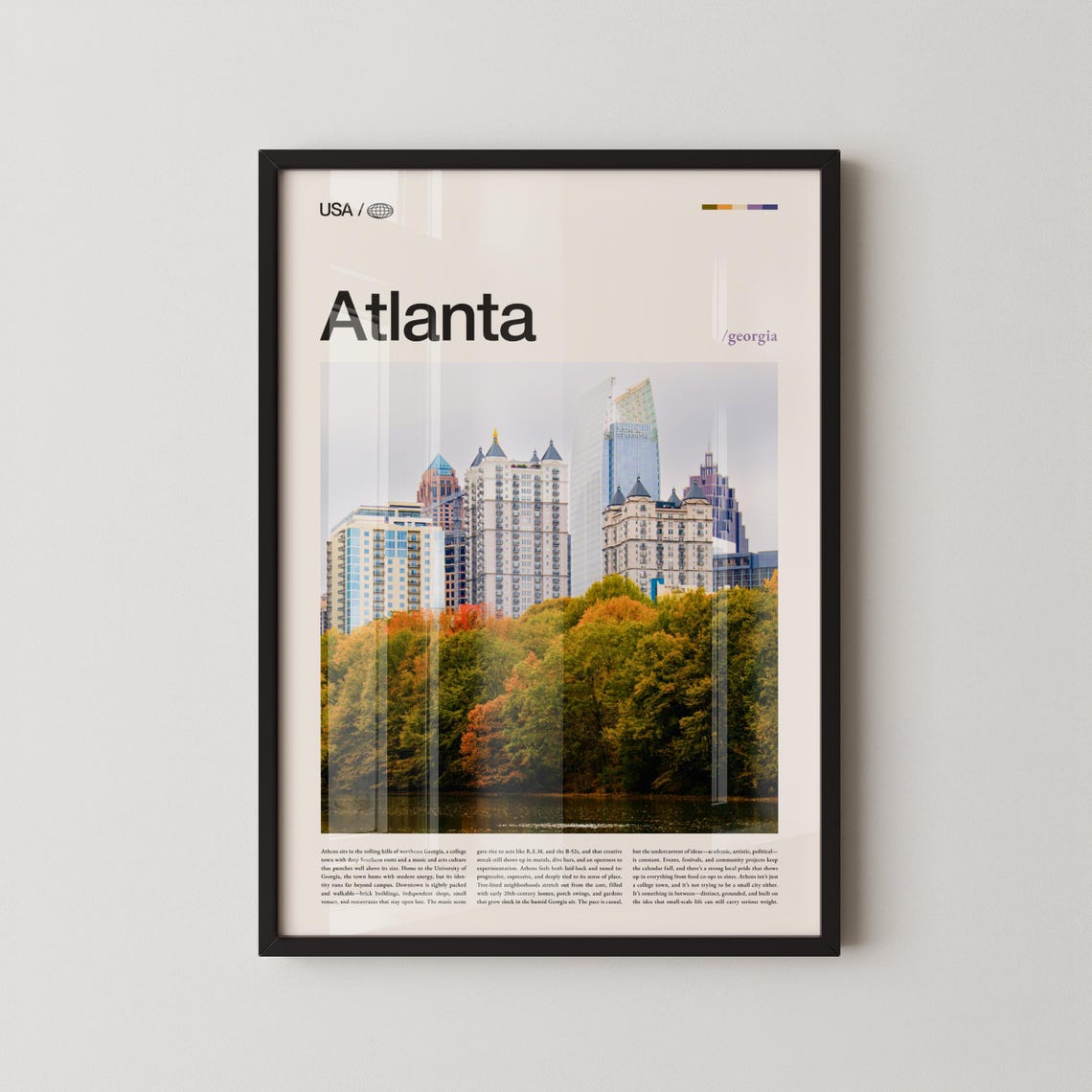Atlanta Georgia Midtown Towers Above Golden Autumn Trees Poster