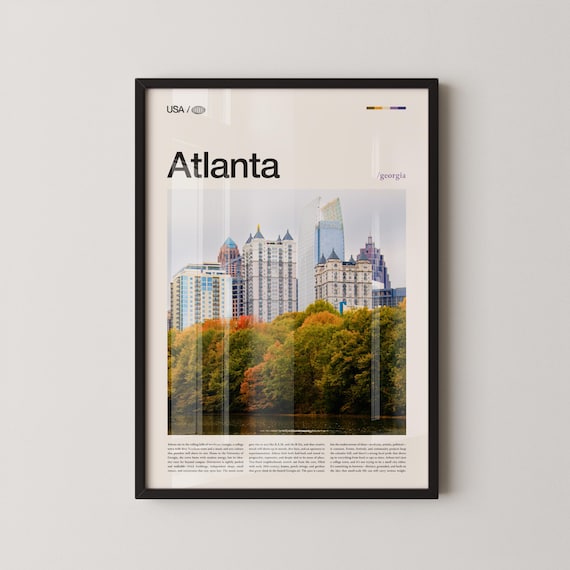 Atlanta Georgia Midtown Towers Above Golden Autumn Trees Poster