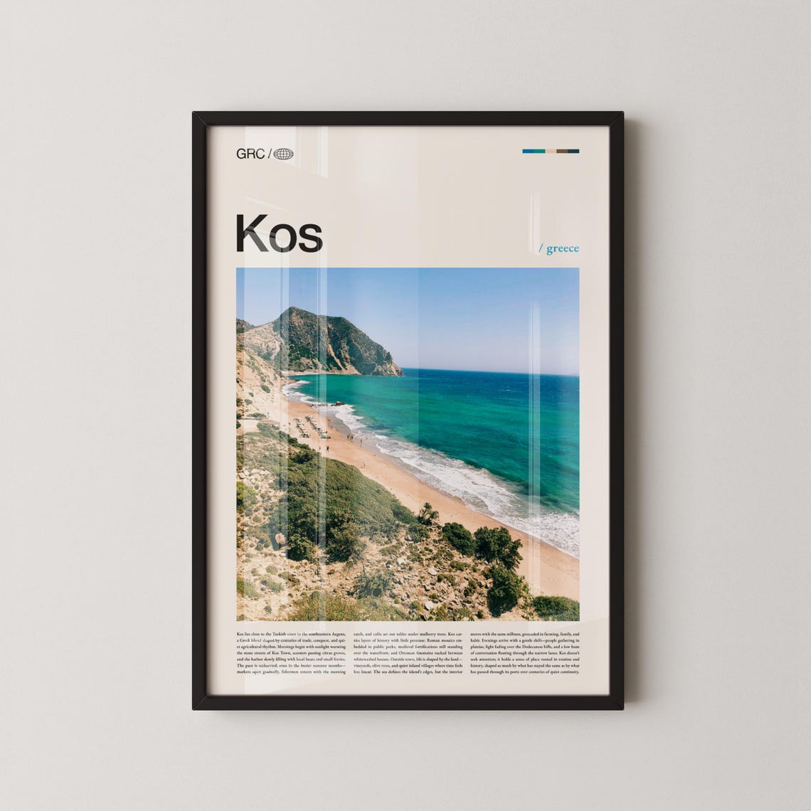 Kos Greece Turquoise Beach Coast Aerial Island Scenic Photo Poster