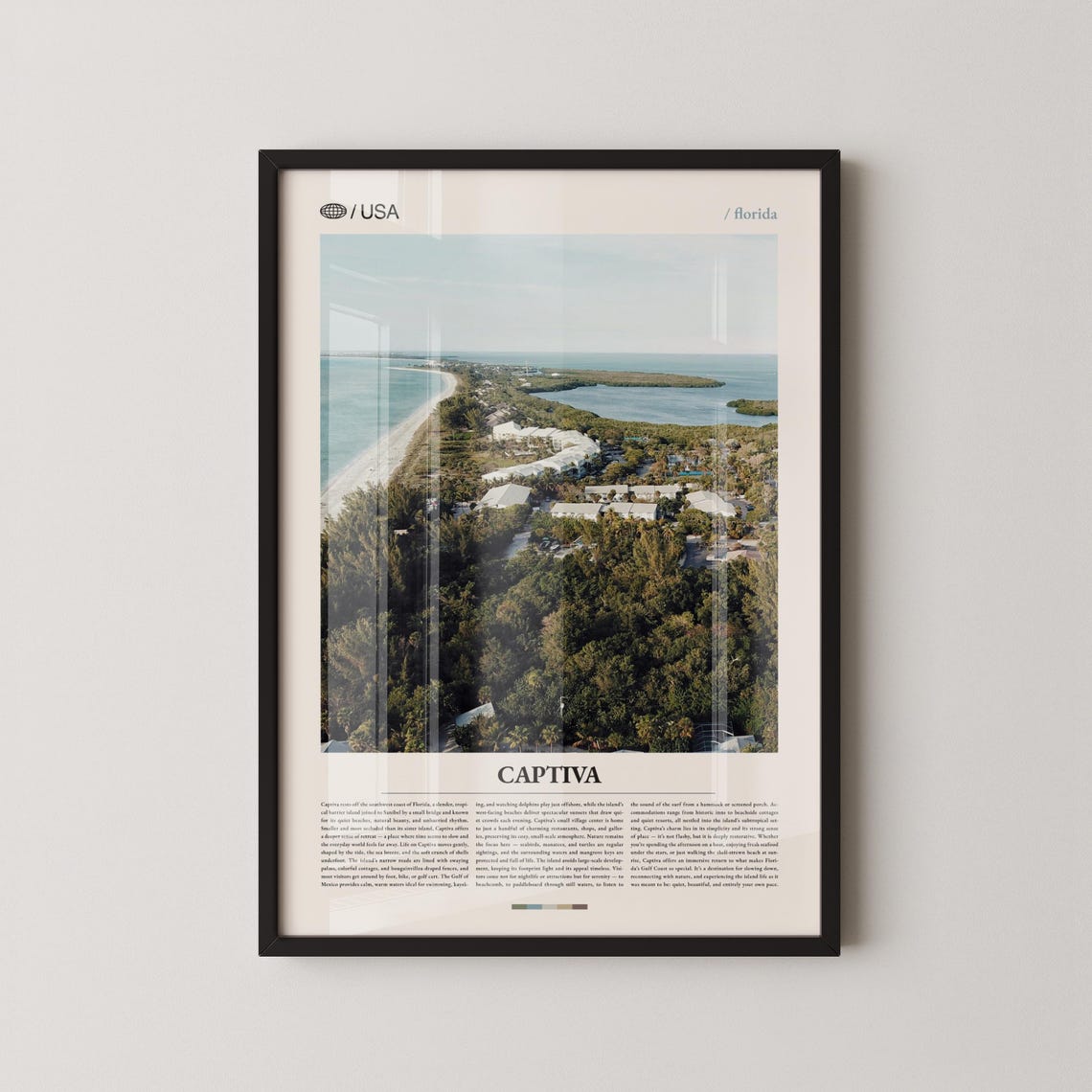 Captiva Florida Aerial Island Resort View Photo Poster Bottom Title