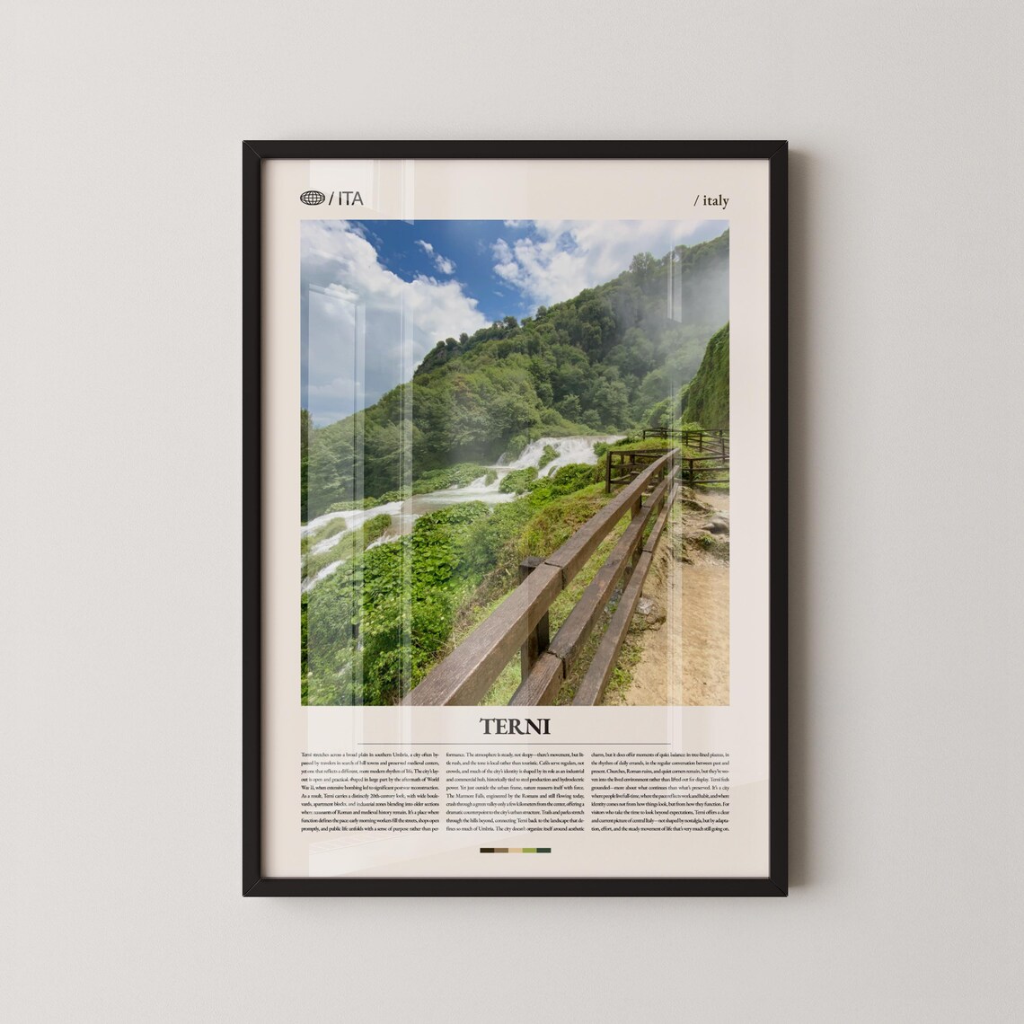 Terni Italy Travel Art Aerial City View Umbria Region Panorama Poster