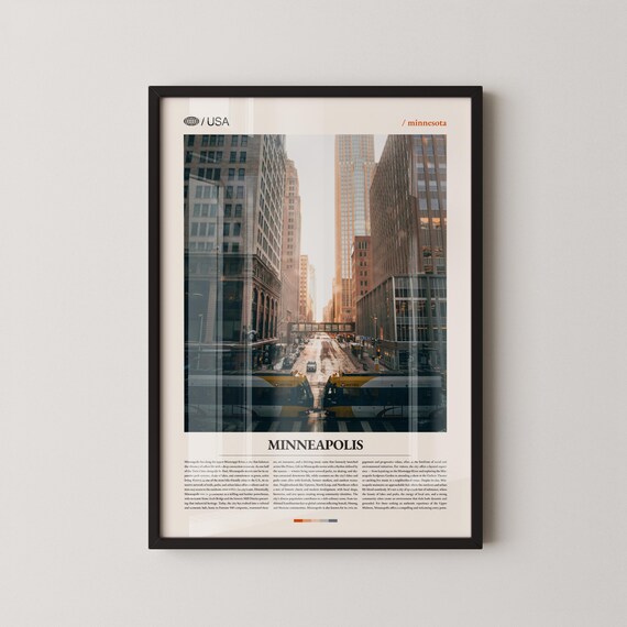 Minneapolis Minnesota Downtown Streetcars Golden City Photo Poster