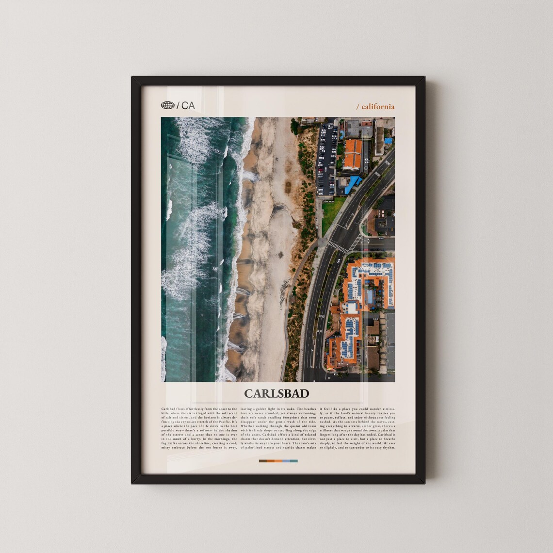 Carlsbad California Aerial Beach Coastline Photo Travel Poster