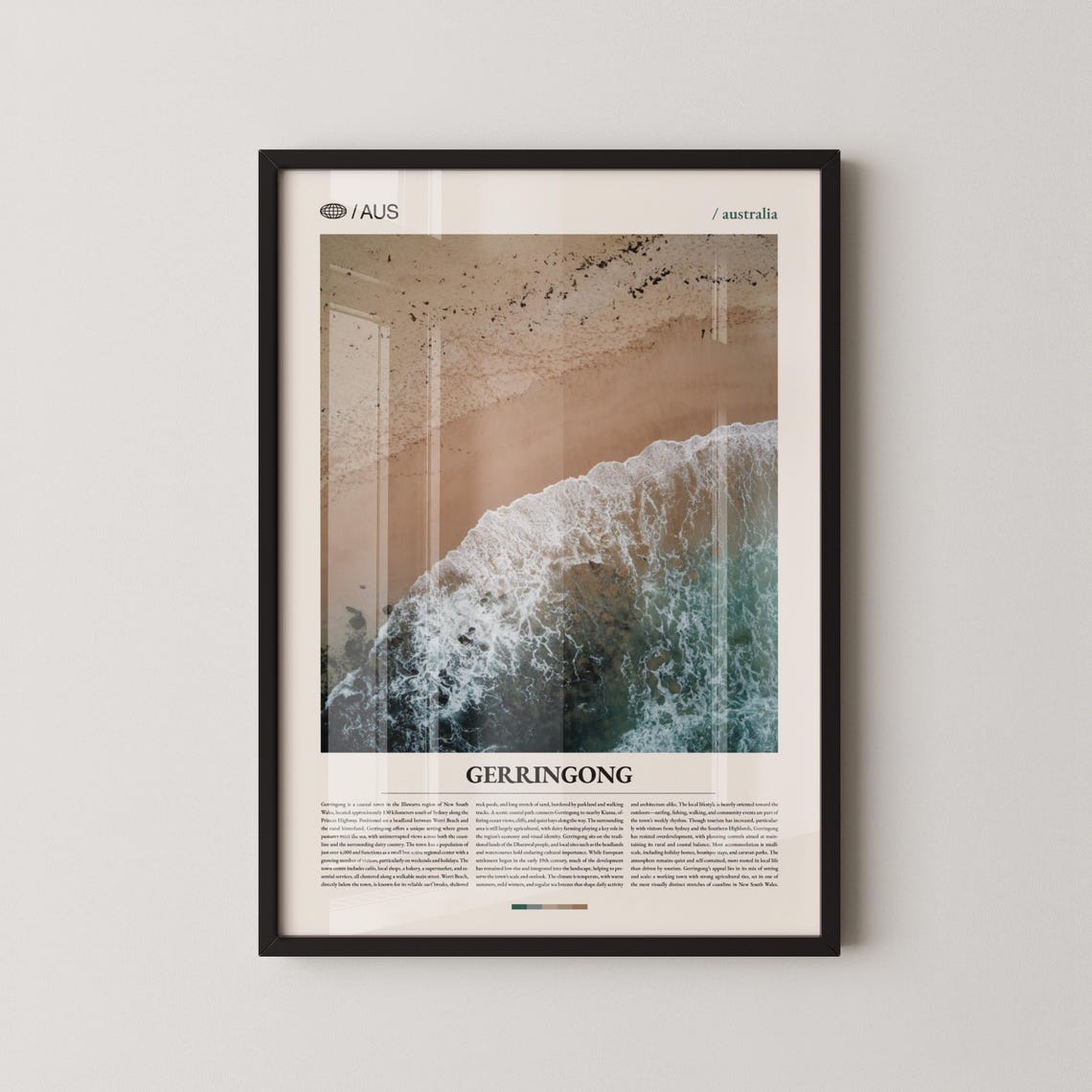 Gerringong Australia Aerial Surf Beach Waves Coastal Travel Poster