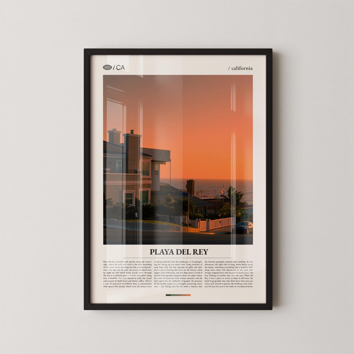 Playa del Rey California Golden Hour Beach Homes Photo Poster