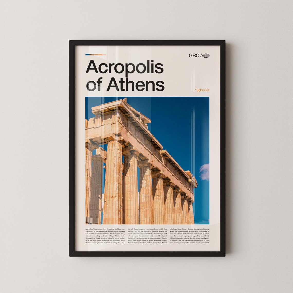 Acropolis of Athens Greece Parthenon Columns Close Up Photo Poster