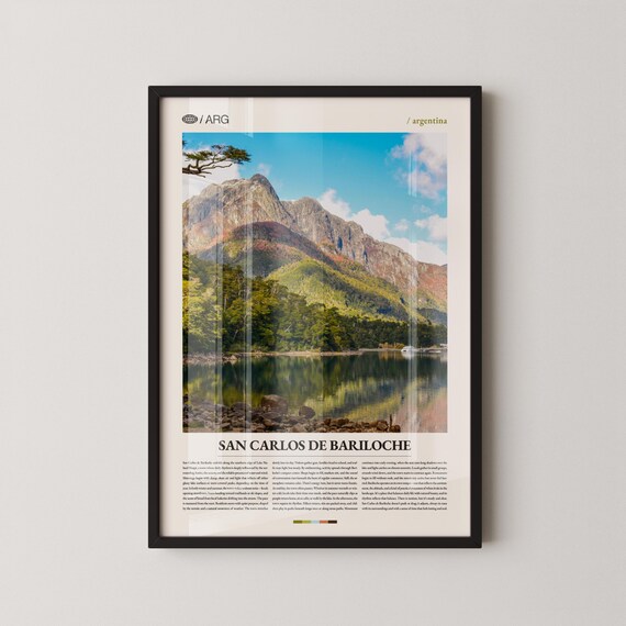 San Carlos De Bariloche Print Wall Art Poster Argentina Landscape Photography Patagonian Lake Decor