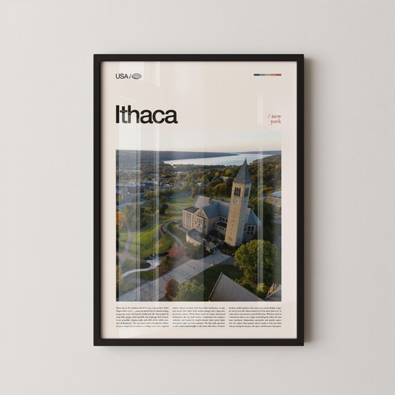 Ithaca New York Cornell University Campus Aerial Photo Poster