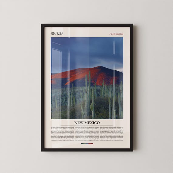 New Mexico Print Wall Art Desert Landscape Poster Southwest Scenery Photo High Decor Nature