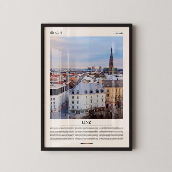 Linz Austria Danube Cityscape Travel Photo Poster for Europe Lovers